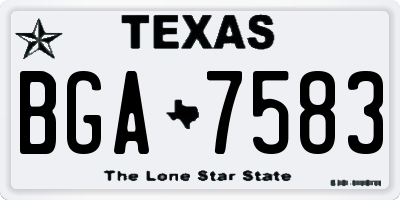 TX license plate BGA7583