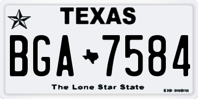 TX license plate BGA7584