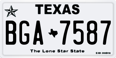 TX license plate BGA7587
