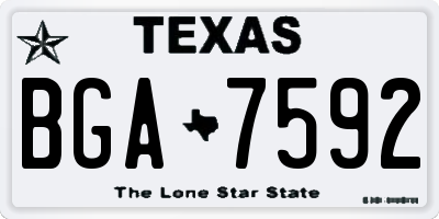 TX license plate BGA7592