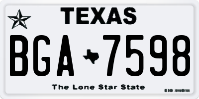 TX license plate BGA7598