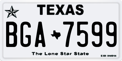 TX license plate BGA7599