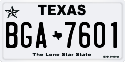 TX license plate BGA7601