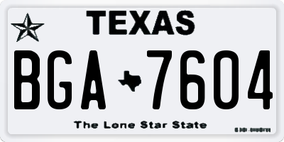 TX license plate BGA7604