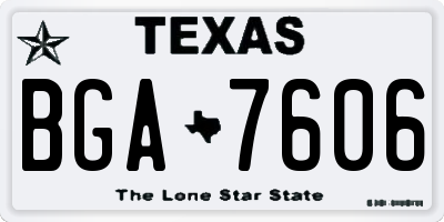 TX license plate BGA7606