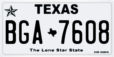 TX license plate BGA7608