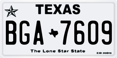 TX license plate BGA7609