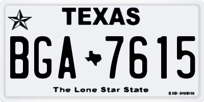 TX license plate BGA7615