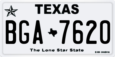 TX license plate BGA7620