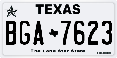 TX license plate BGA7623