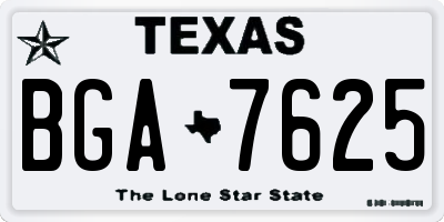 TX license plate BGA7625