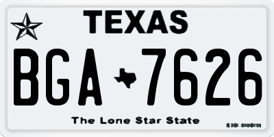 TX license plate BGA7626