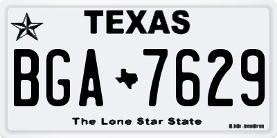 TX license plate BGA7629