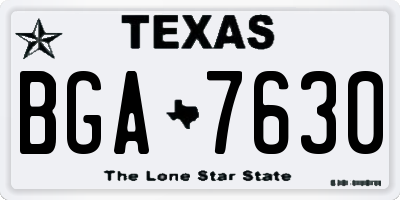 TX license plate BGA7630