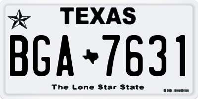 TX license plate BGA7631