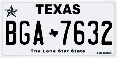 TX license plate BGA7632