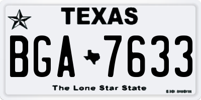 TX license plate BGA7633