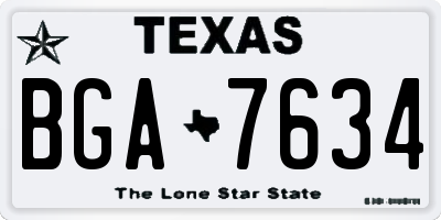 TX license plate BGA7634
