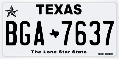 TX license plate BGA7637