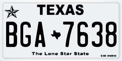 TX license plate BGA7638