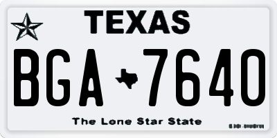 TX license plate BGA7640