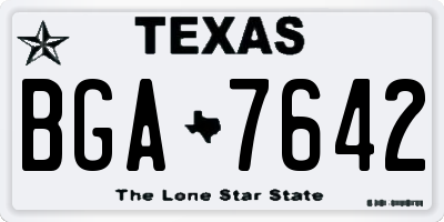 TX license plate BGA7642