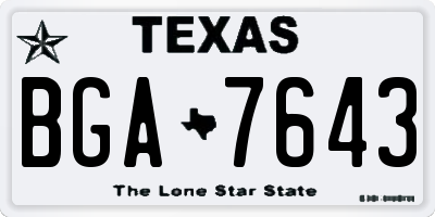TX license plate BGA7643