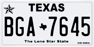 TX license plate BGA7645