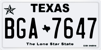 TX license plate BGA7647