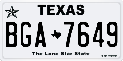 TX license plate BGA7649