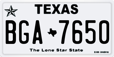 TX license plate BGA7650