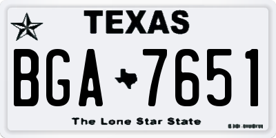 TX license plate BGA7651