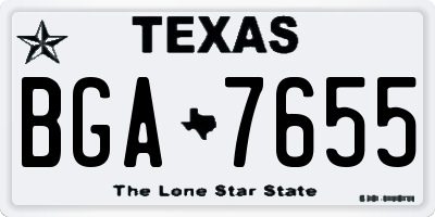 TX license plate BGA7655
