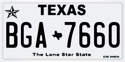 TX license plate BGA7660