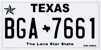 TX license plate BGA7661