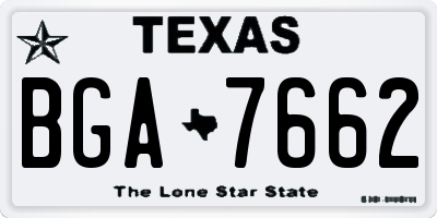 TX license plate BGA7662