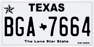 TX license plate BGA7664