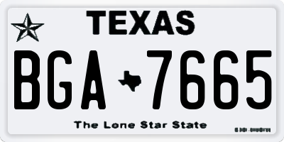 TX license plate BGA7665