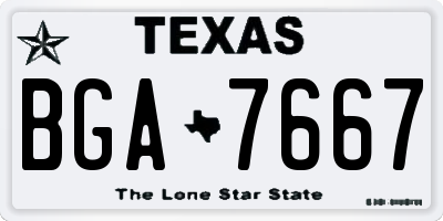 TX license plate BGA7667