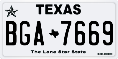 TX license plate BGA7669