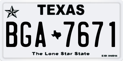 TX license plate BGA7671