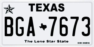 TX license plate BGA7673