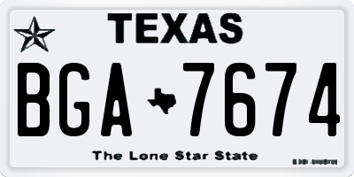 TX license plate BGA7674