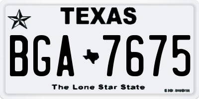 TX license plate BGA7675