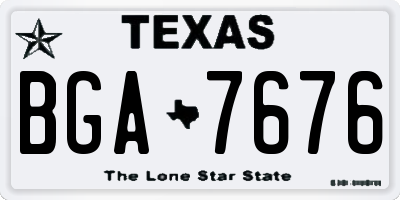 TX license plate BGA7676