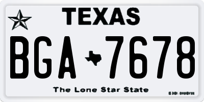 TX license plate BGA7678
