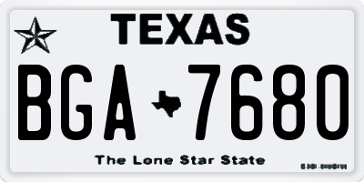 TX license plate BGA7680