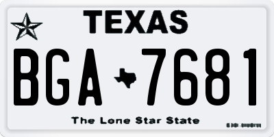 TX license plate BGA7681