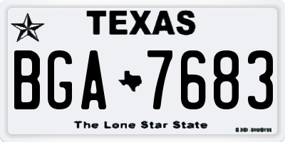 TX license plate BGA7683