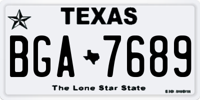 TX license plate BGA7689